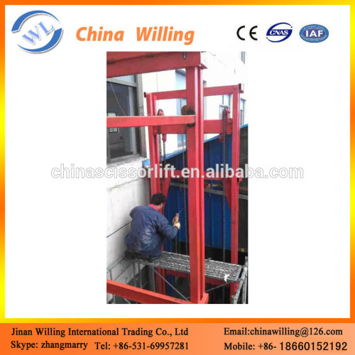 Manufacturers production hydraulic guide rail chain lift