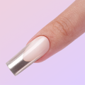 Bright Silver Morden French long coffin nail tip