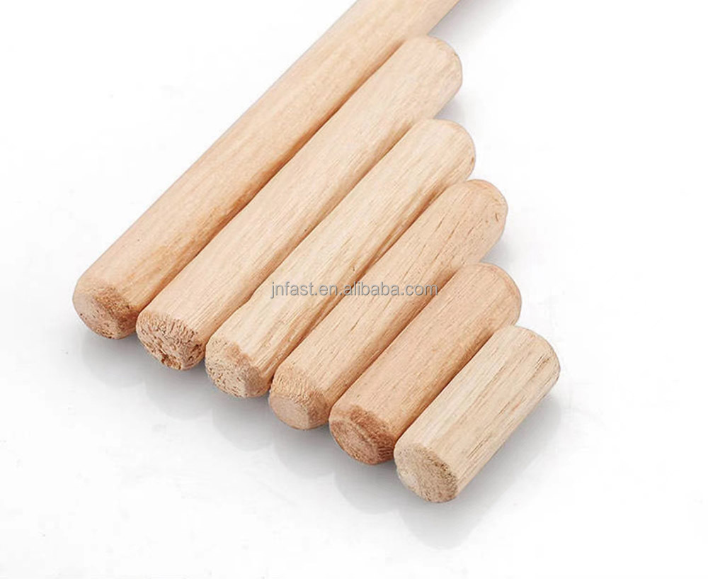 China Manufacturer New Product Wooden Dowel Shaw Furniture Connector Straight Grain Twill Cork Solid Pin Beech Wedge Wood Pegs
