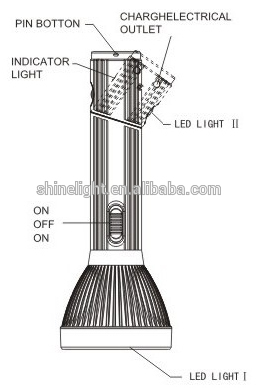 multi-function torch light / rechargeable torch /2W led torch