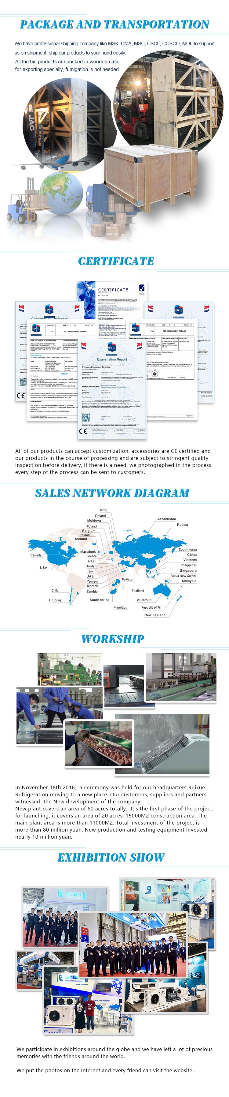 Outdoor unit semi-hermetic piston scroll compressor condensing units