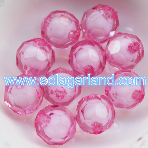 Perle à facettes ronde acrylique de 8-20MM dans des bijoux de style de perle faisant de grosses perles