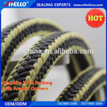 Graphited PTFE packing with aramid corners