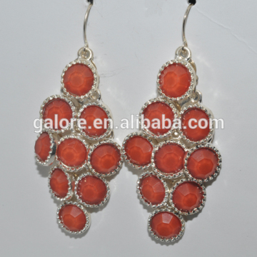high quality fashion cheap orange resin stone earrings
