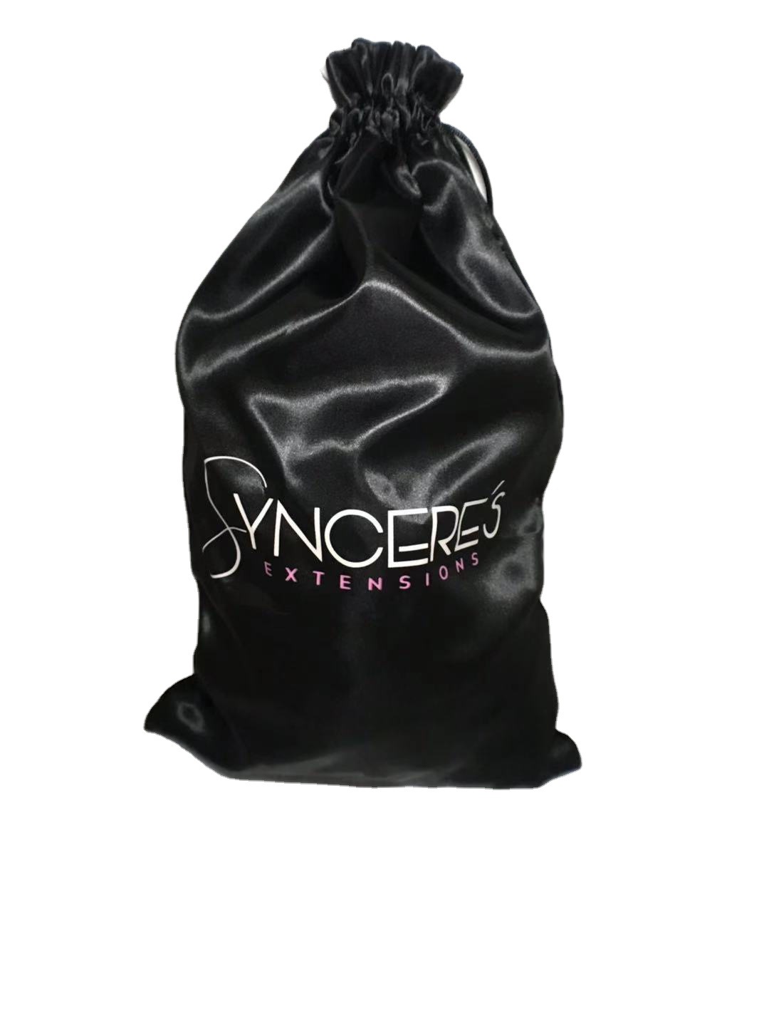 Low MOQ Private Label Virgin Hair Packaging Custom Silky Satin Bags Drawstring Bags With Logo for Hair Bundles And Wigs