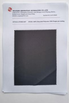 100% Recycled Polyester 320t Pongee pu coating