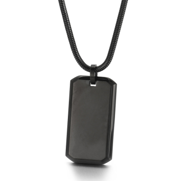 Kalen Minimalist Unisex Silver/Gold/Black Stainless Steel Shield Shape Dogtag Pendant