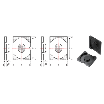 Magnet công nghiệp mềm EPQ54 Ferrite Magnet Core