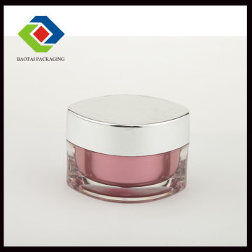 High end 30 ml plastic silver acrylic jar container