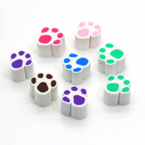 Colore misto Mini Animal Claw Print Polymer Clay Handmade Paw Craft Decor Portachiavi Ornamenti Accessori per capelli Fornitura in fabbrica