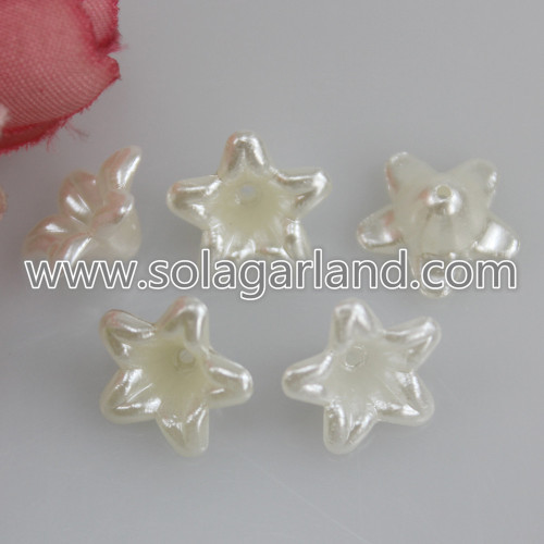 Lucite Flower Beas 12 * 6 MM Pearl Plastic Flower Beads Caps