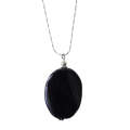 Natural Gemstone Agate Necklace with Silver Chain