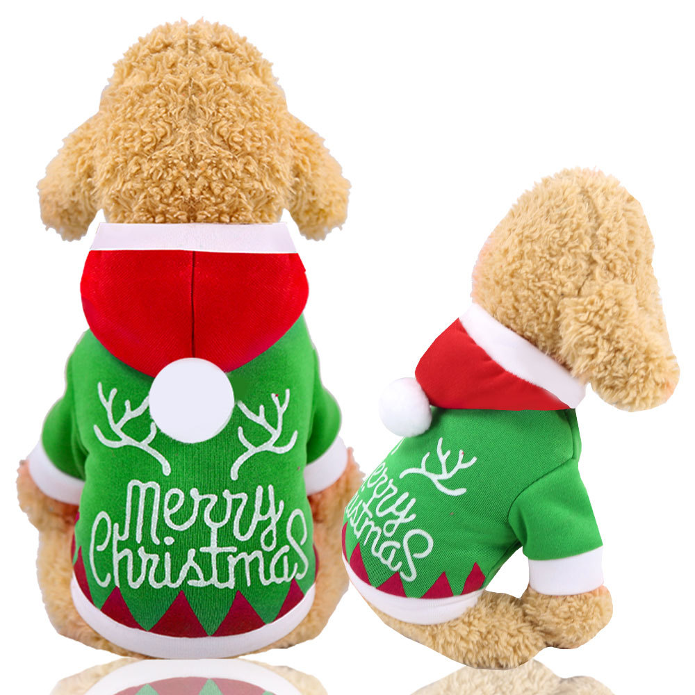 Hot Selling Christmas Pet Supplies Clothes Cat Cotton Clothing Funny Winter Snowman Elk Dog Clothes