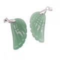 Gemstone wing pendant charms natural crystal quartz stone angel feather wing pendant necklace For jewelry making