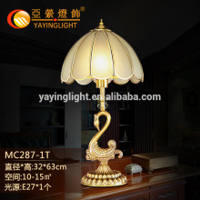 brass table lamp with shade for reception desk ,big decorative brass table lamps for hotel project