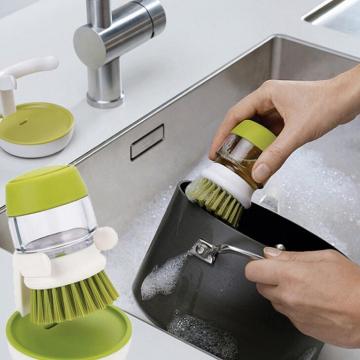 Hydraulic kitchen cleaning brush