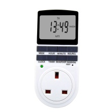UK Standard Digital Timer Plug with Big LCD for Energy Saving