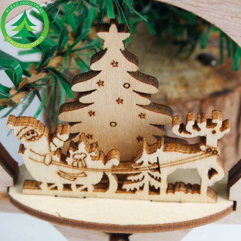 1Pcs Wooden Star Christmas tree decoration Pendants Ornaments for Christmas decoration Ornament New Year Kids Gift
