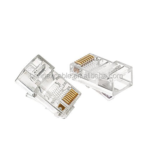 8P8C RJ45 Crystal Plugs Cat6 Modular Connector For Ethernet Network Cable