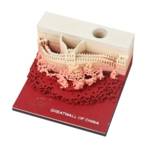 3D Paper Carving Art Memo Pads with Pen Holders - Kawaii Sticky Notes