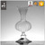 Best Price Clear Footed Glass Flower Vase with optic line