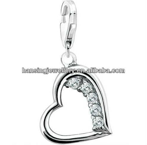 Hot wholesale silver heart ring with shining crystal charm