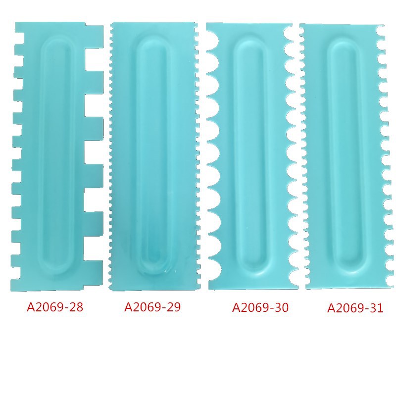 31styles Plastic Cake Cream Scraper Blue and White smoother scrapers cake pattern tool set Cake baking Tools