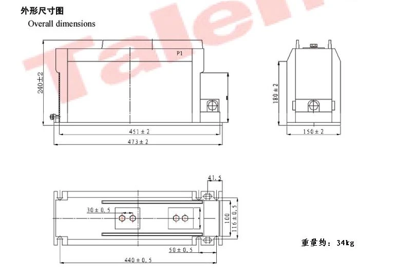 Lzzbj9-12 (150b/4s) Indoor Epoxy Cast-Resin 1250A Current Transformer