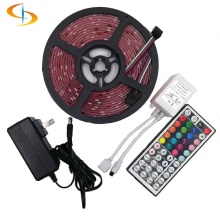 High Brightness 5M 5050 DC12V IP20 Flexible RGB Strip Kit with 24-Key IR Remote