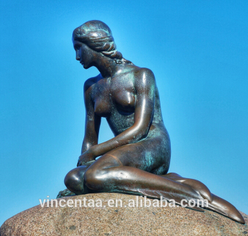 High Level Replication Andersen's Fairy Tales Bronze Mermaid Statue for Hot Sale