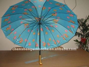 satin cloth stick 16ribs umbrella