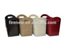 PU Leather Firewood Storage Basket Magazine Holder
