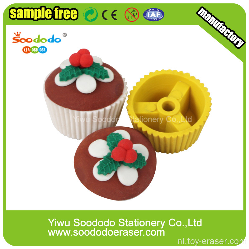 3D Leuke Sneeuwman Cake Shaped Eraser