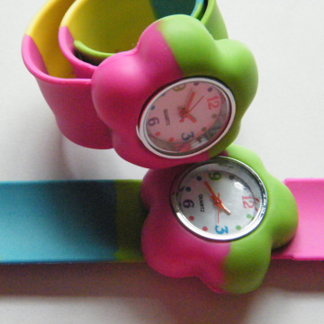 Plum Flower Child Kids Slap Wristband Watches