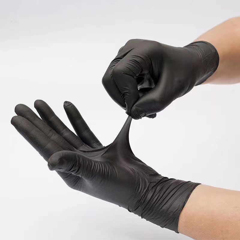 Cheap Black Powder Free Blended Nitrile Vinyl Synthetic Rubber Latex Nitrile Gloves Work Safety Lab Gloves