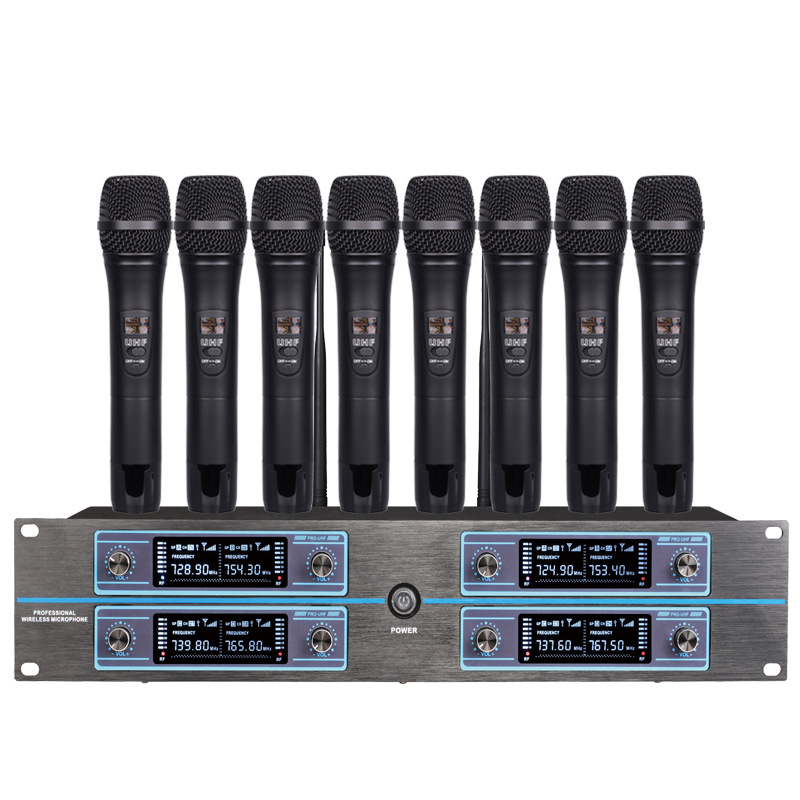 Wholesale Eight 8 Channel Wireless Microphone