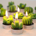 Velas de arte de cera de vela de forma de cactus verde