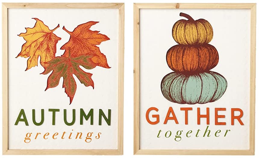 Autumn Sign Pumple Maple Leaf Wall Signs