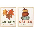 Autumn Sign Pumpkin Maple Leaf Wall Signs