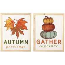 Autumn Sign Pumple Maple Leaf Wall Signs