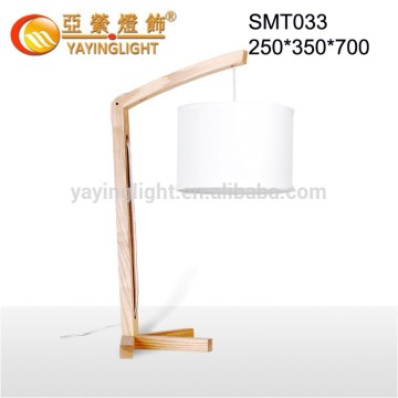 Modern Adjustable wood Table Lamp,Wooden table lamps ,solid wood tripod white fabric shade table lamps