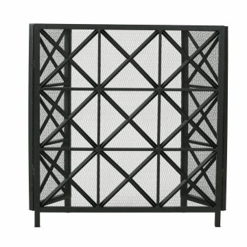 Wholesale 3 Panelled Black Iron Fireplace Screen Guard Fence Fire Resistant Screen