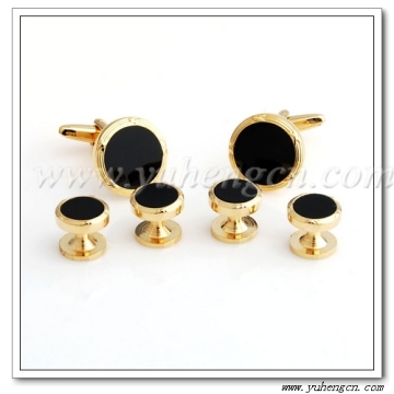 Gold Onyx Tuxedo Studs,Cufflinks and Studs Set
