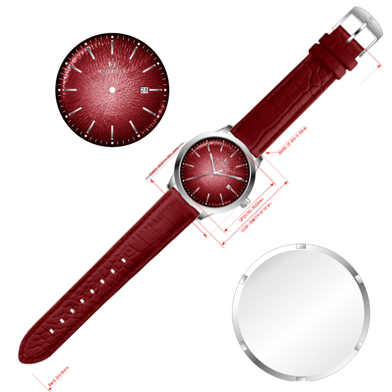 Rote Uhr Männer für mechanische Bewegungen red watch men for mechanical movement