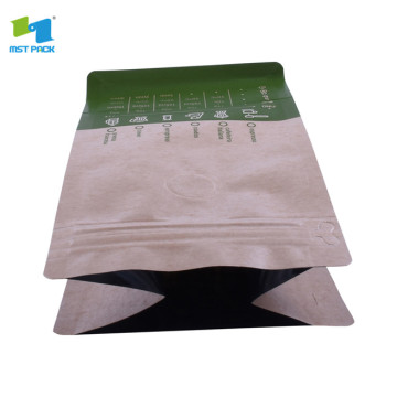 Stand up kraft paper mylat bag custom print dengan ziplock