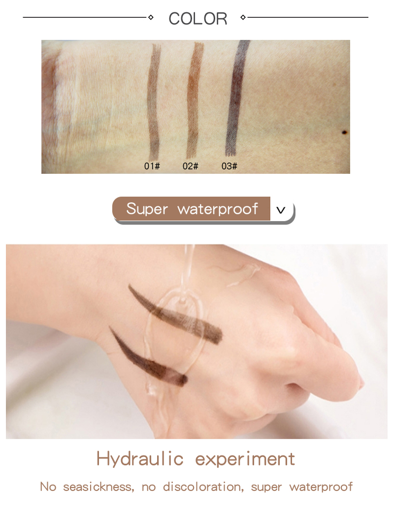 3 Colors Waterproof eyebrow pencil Thick tube eye beauty makeup longlasting eyeliner eyebrow pen
