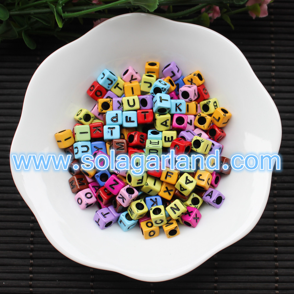 Acrylic Spacer Loose Alphabet Letter Beads