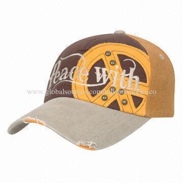Canvas baseball cap with big embroidery and patches logo