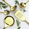 Set di utensili da cucina in acciaio inossidabile placcato in oro 7 pezzi