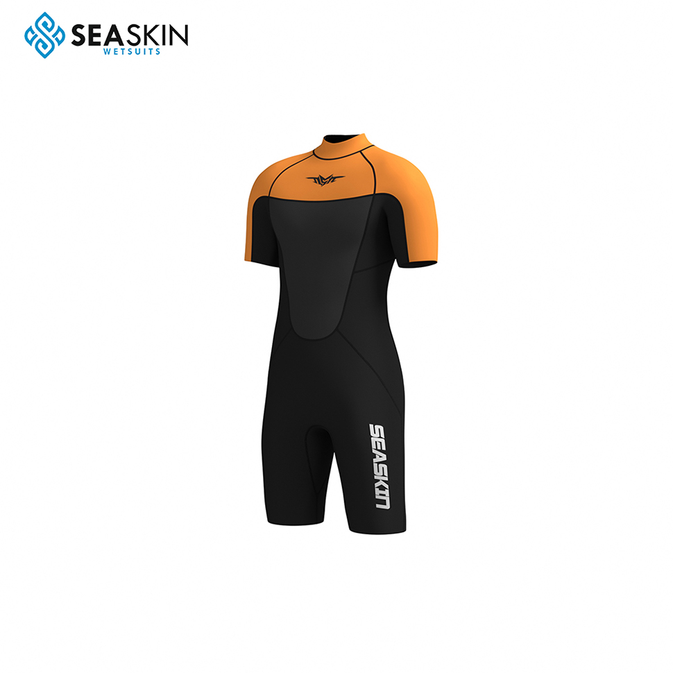 Seaskin berkualiti tinggi saman basah untuk lelaki 2mm cr neoprene spring suit snorkeling wetsuit